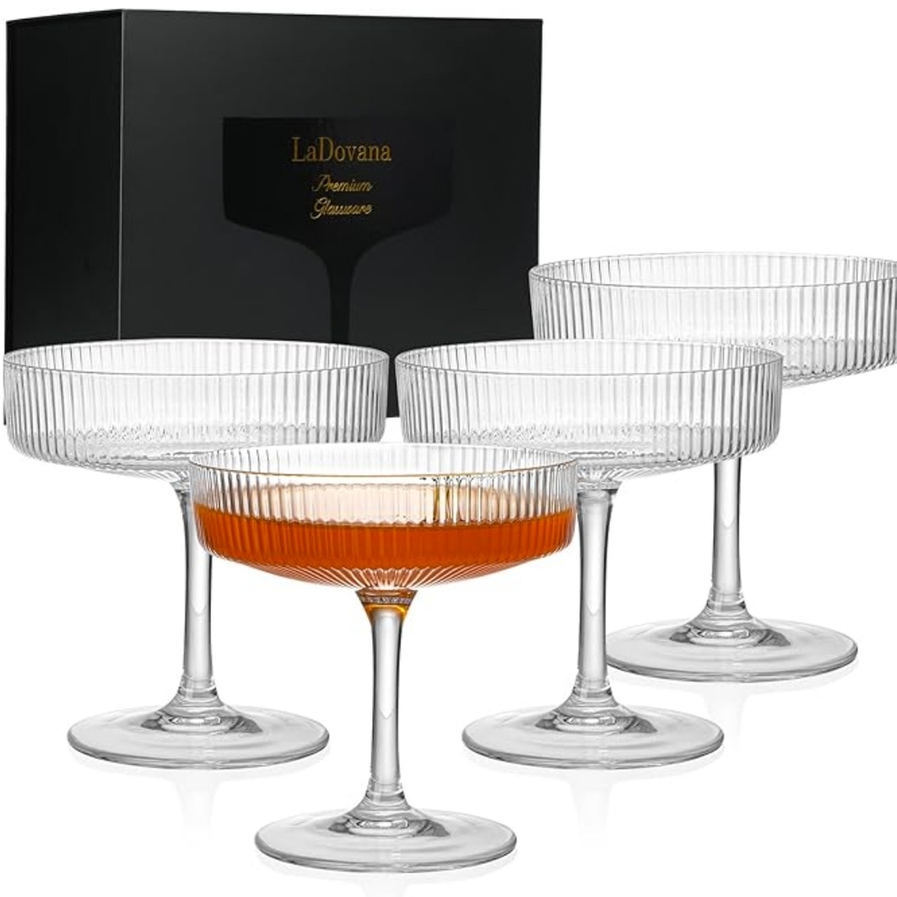 Clear Glass Champagne Coupe Set